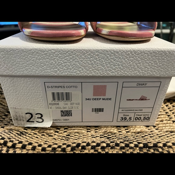 Never Worn DIOR D-Way D-Stripes Cotton Embroidery Slide Sandals, size 39.5 - Picture 6 of 7